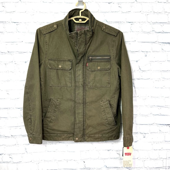 LEVIS Military 5 Pocket Lined army green Cotton Jacket Sz Small GUC